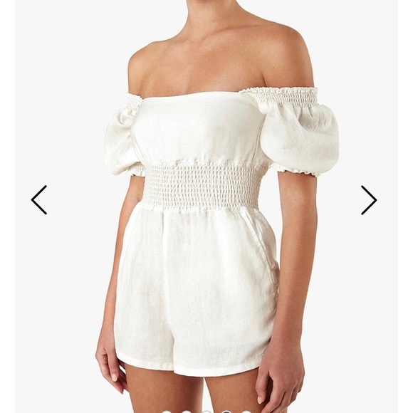 Weworewhat smocked linen romper - Picture 3 of 5